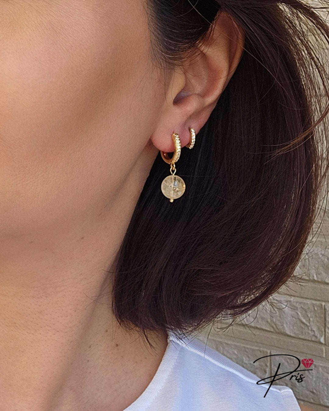 Brinco De Argola Citrino Pris  Accessories