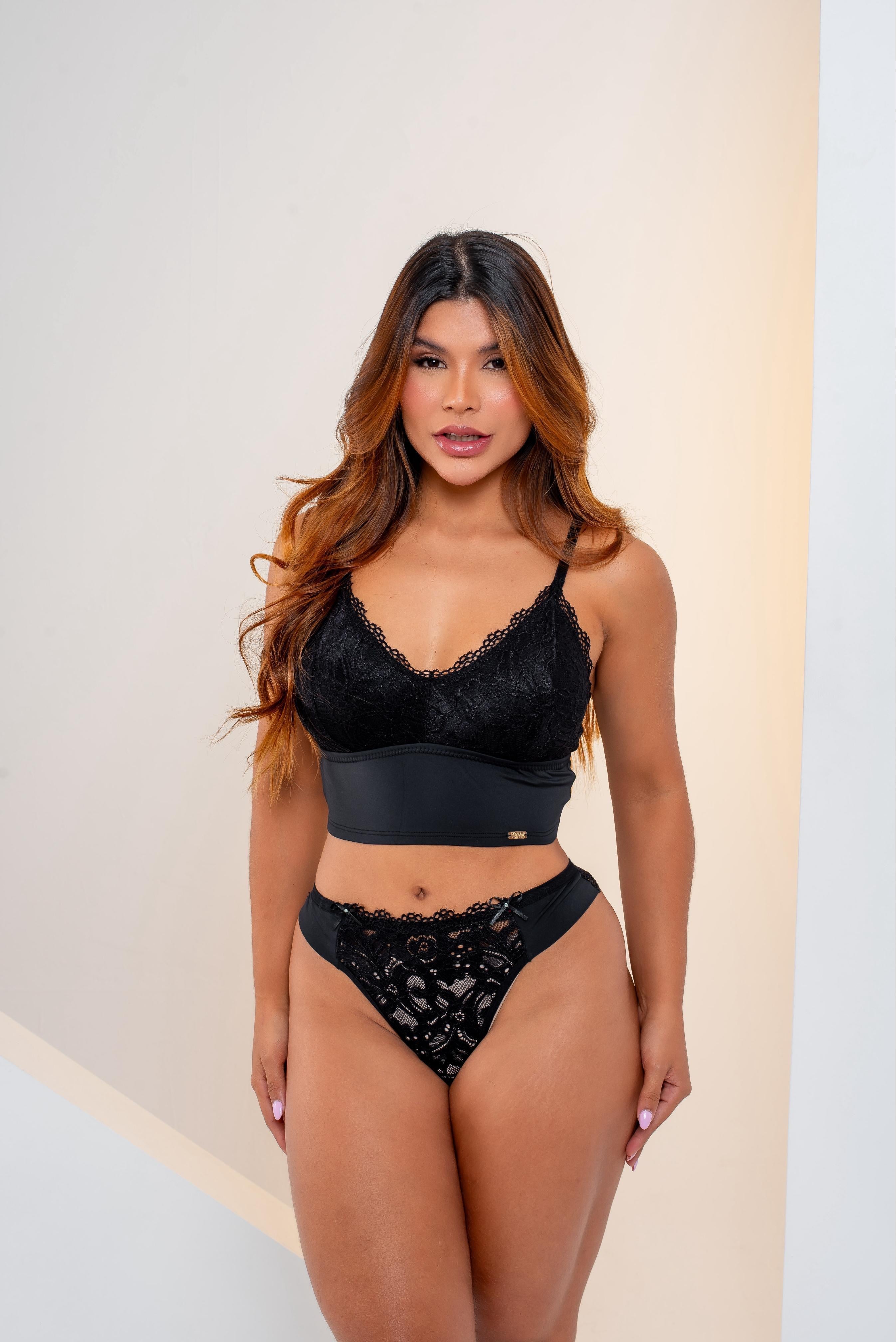 Conjunto De Lingerie top Renda Prysben
