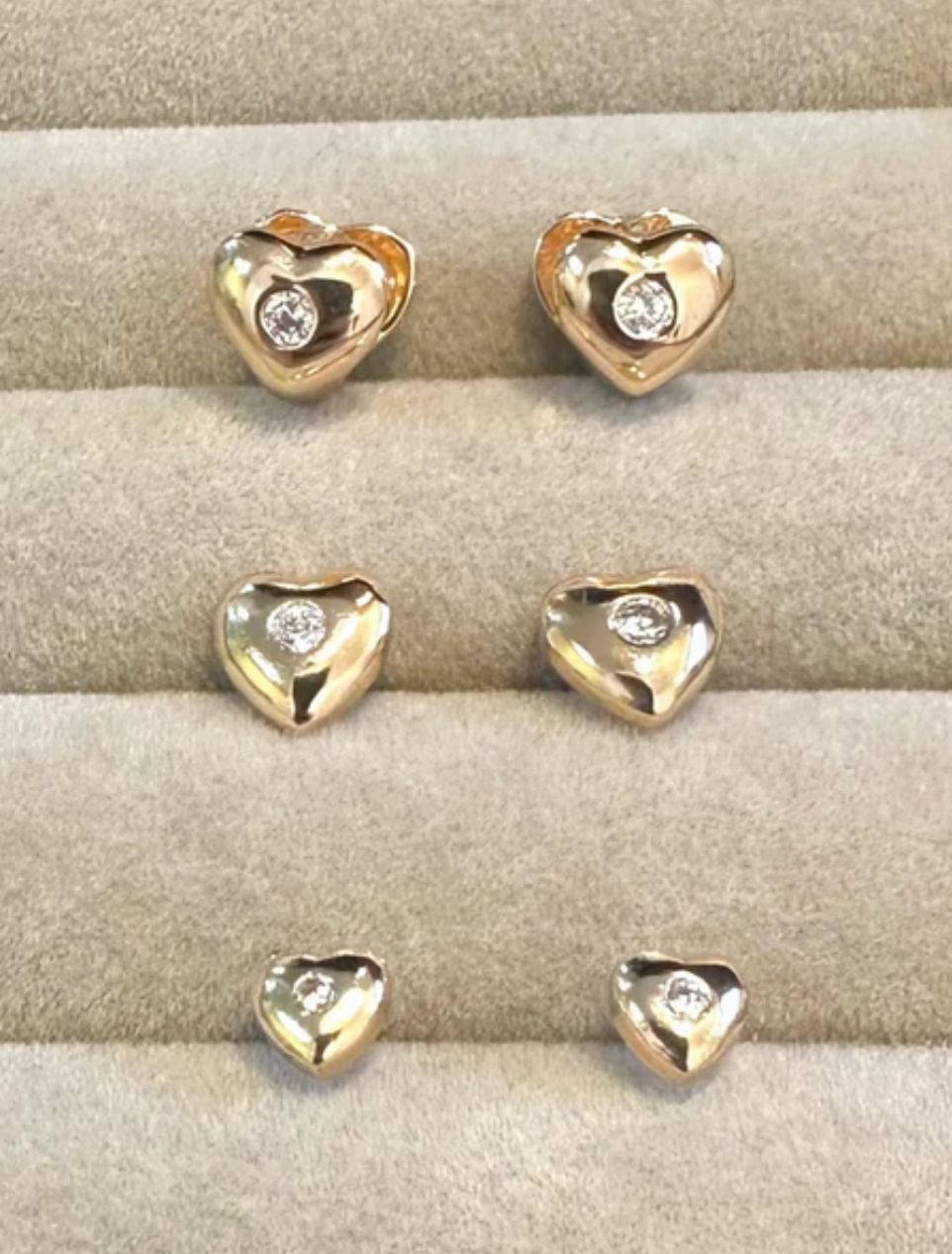 Brinco Trio Coração Liso