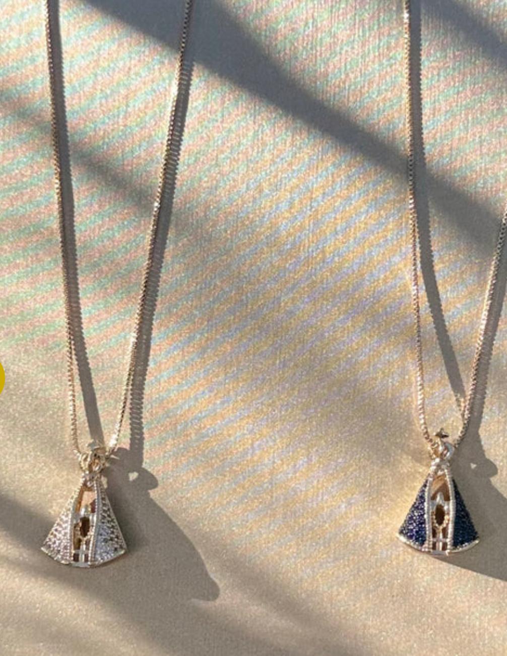 Colar Nossa Senhora Design Duplo Linda