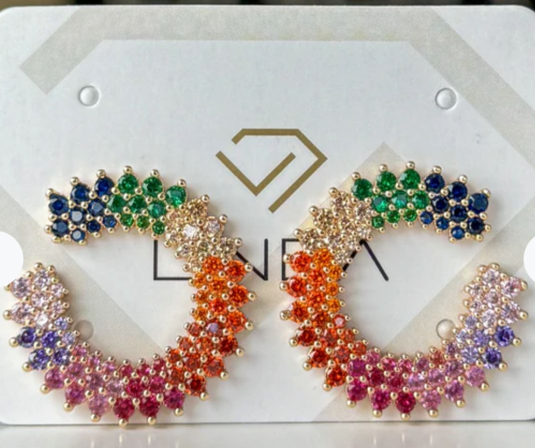 Brinco Microzircônias Colorido